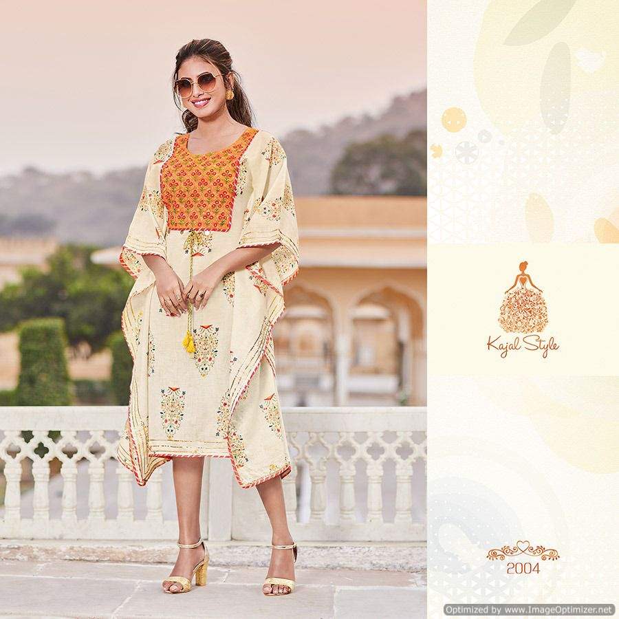Cocktail 2 Stylish Fancy Ethnic Wear Cotton Kaftan Kurti Collection